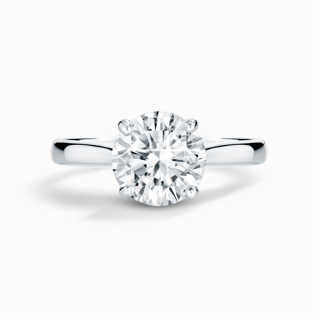 2 ct Round Solitaire Moissanite Engagement Ring in Sterling Silver