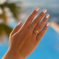 Kali Luxe 18k Gold Plated Clear Wrap Ring