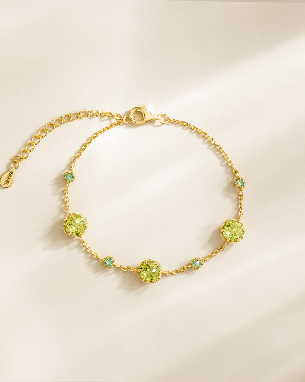 Emerald & Peridot Bracelet in 18k Gold Vermeil
