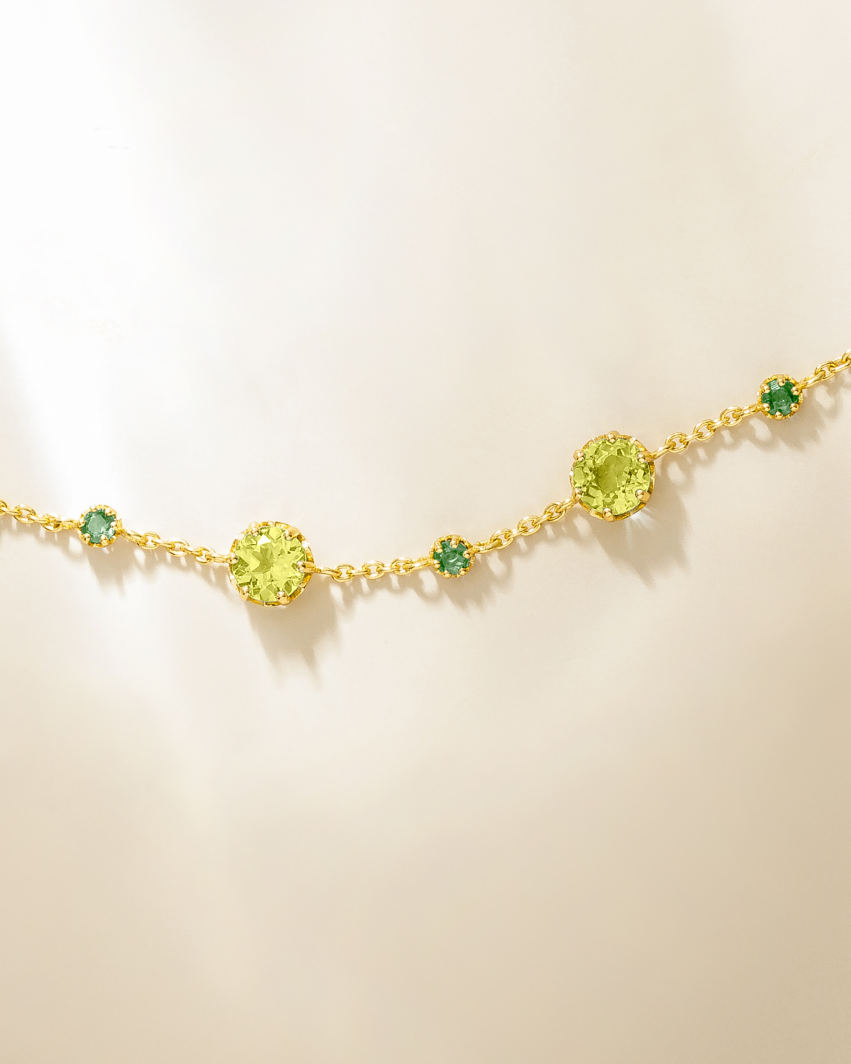 Emerald & Peridot Jewellery Set in 18k Gold Vermeil