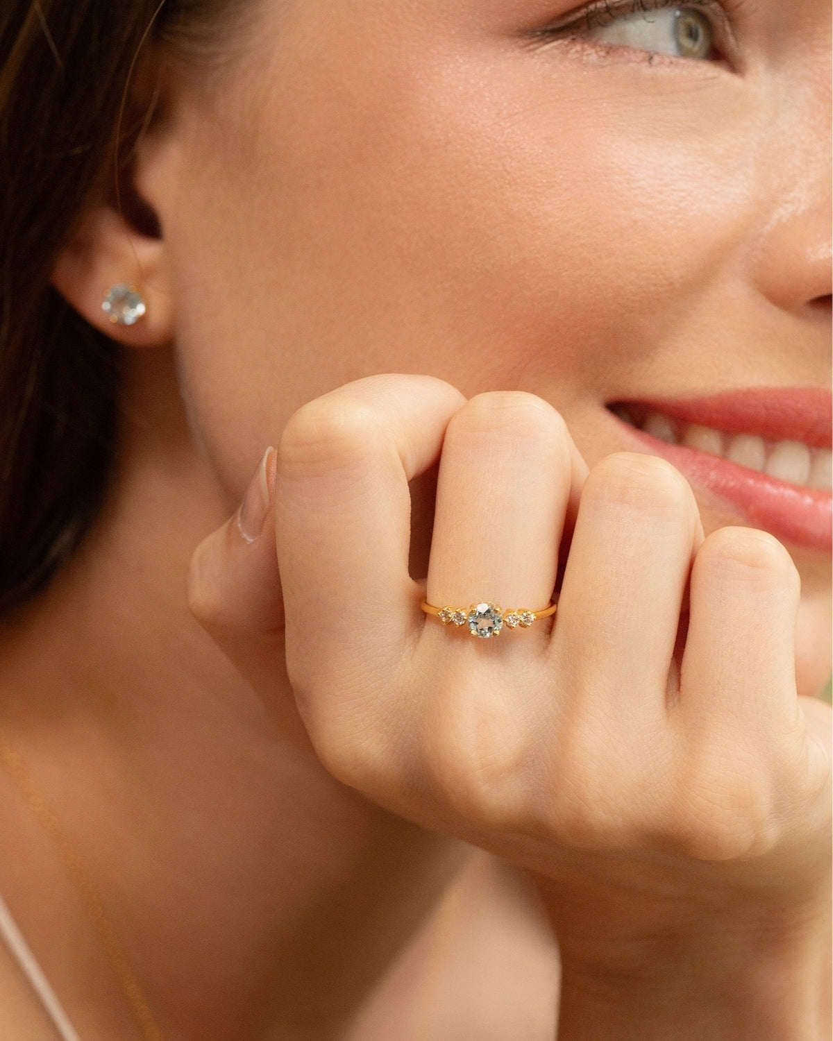 Blue Topaz Everyday Jewellery Gift Set in 18k Gold Vermeil