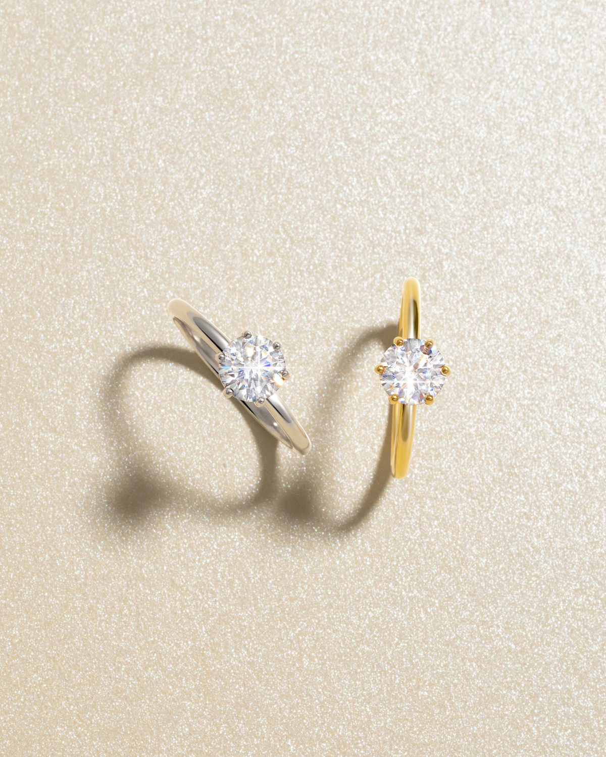 1 ct Round Solitaire Moissanite Engagement Ring in Sterling Silver