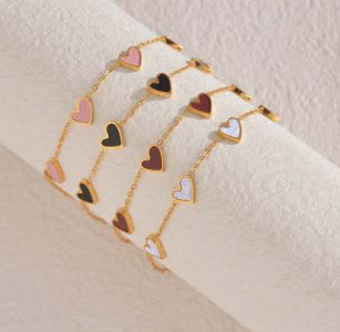 Ins Love Bracelet  Stainless Steel Dripping Heart Bracelet Fashion Valentine's Day Jewelry Gift