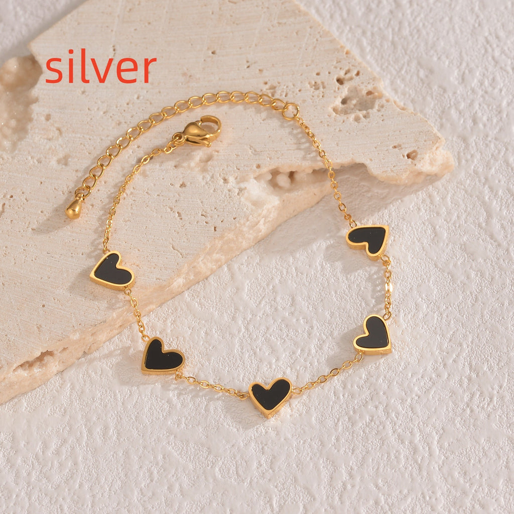 Ins Love Bracelet  Stainless Steel Dripping Heart Bracelet Fashion Valentine's Day Jewelry Gift