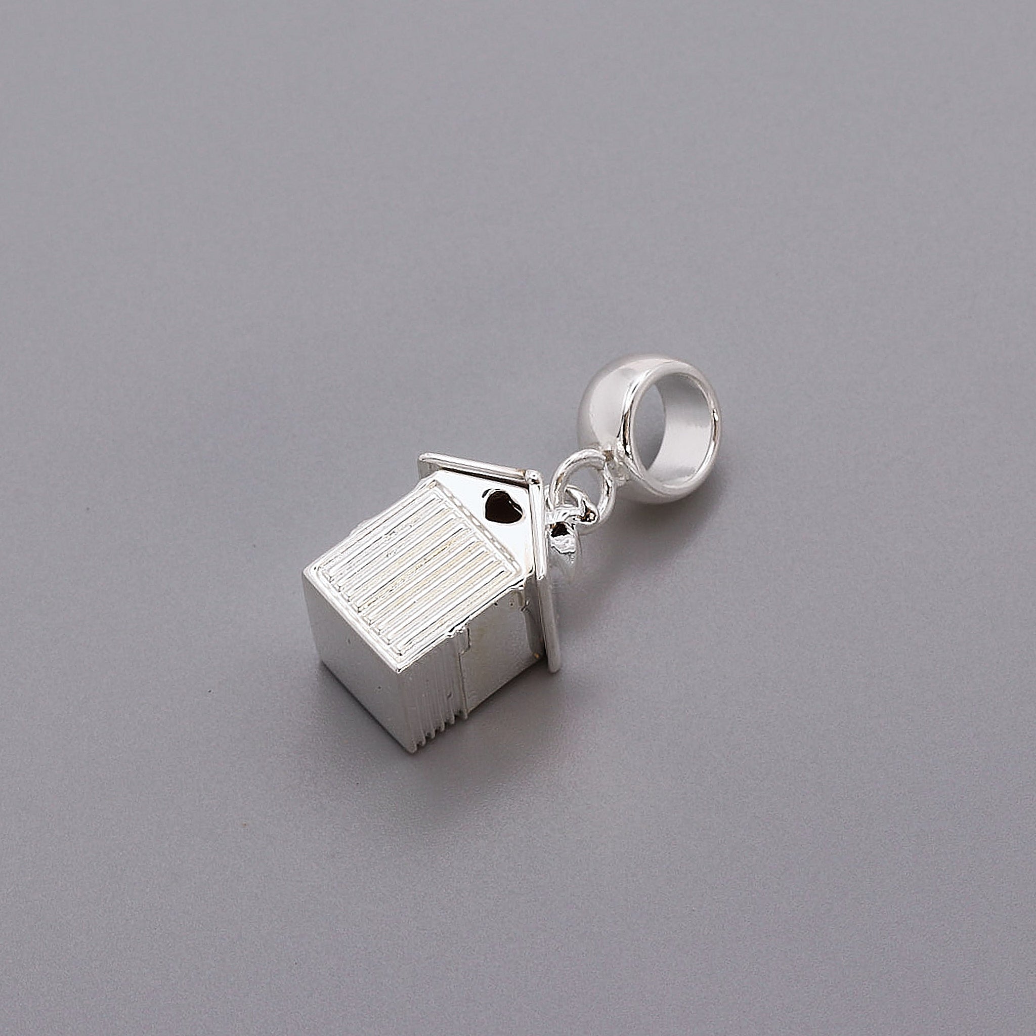 Beach Hut Personalised Silver Charm
