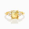 Citrine Emerald Cut Ring in 18k Gold Vermeil
