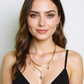 Cleopatra 18k Gold Plated Double Layered Charm Necklace