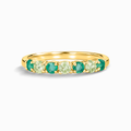 Emerald & Peridot Half Eternity Band in 18K Gold Vermeil