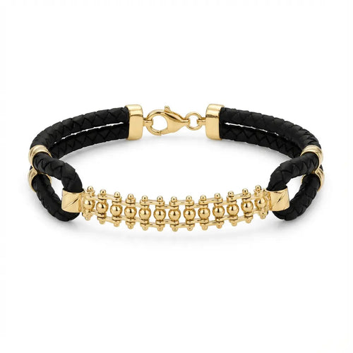 14ct/14K Gold Detail Bracelet – Golden Orbit Textured Link