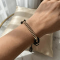 14ct/14K Gold Detail Bracelet – Golden Orbit Textured Link