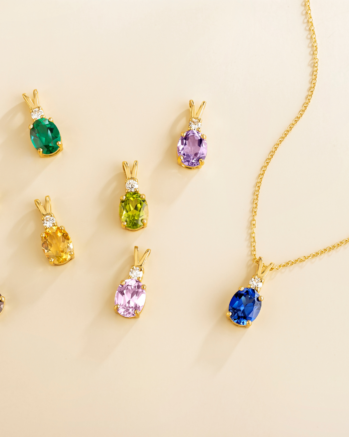 Pink Sapphire Pendant Necklace in 18k Gold Vermeil