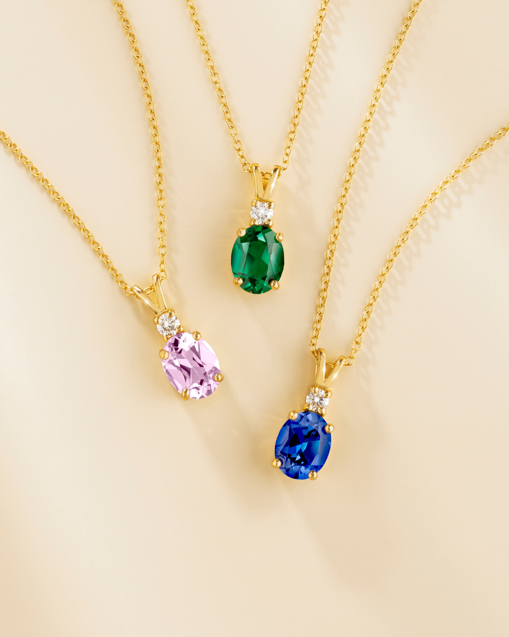 Pink Sapphire Pendant Necklace in 18k Gold Vermeil
