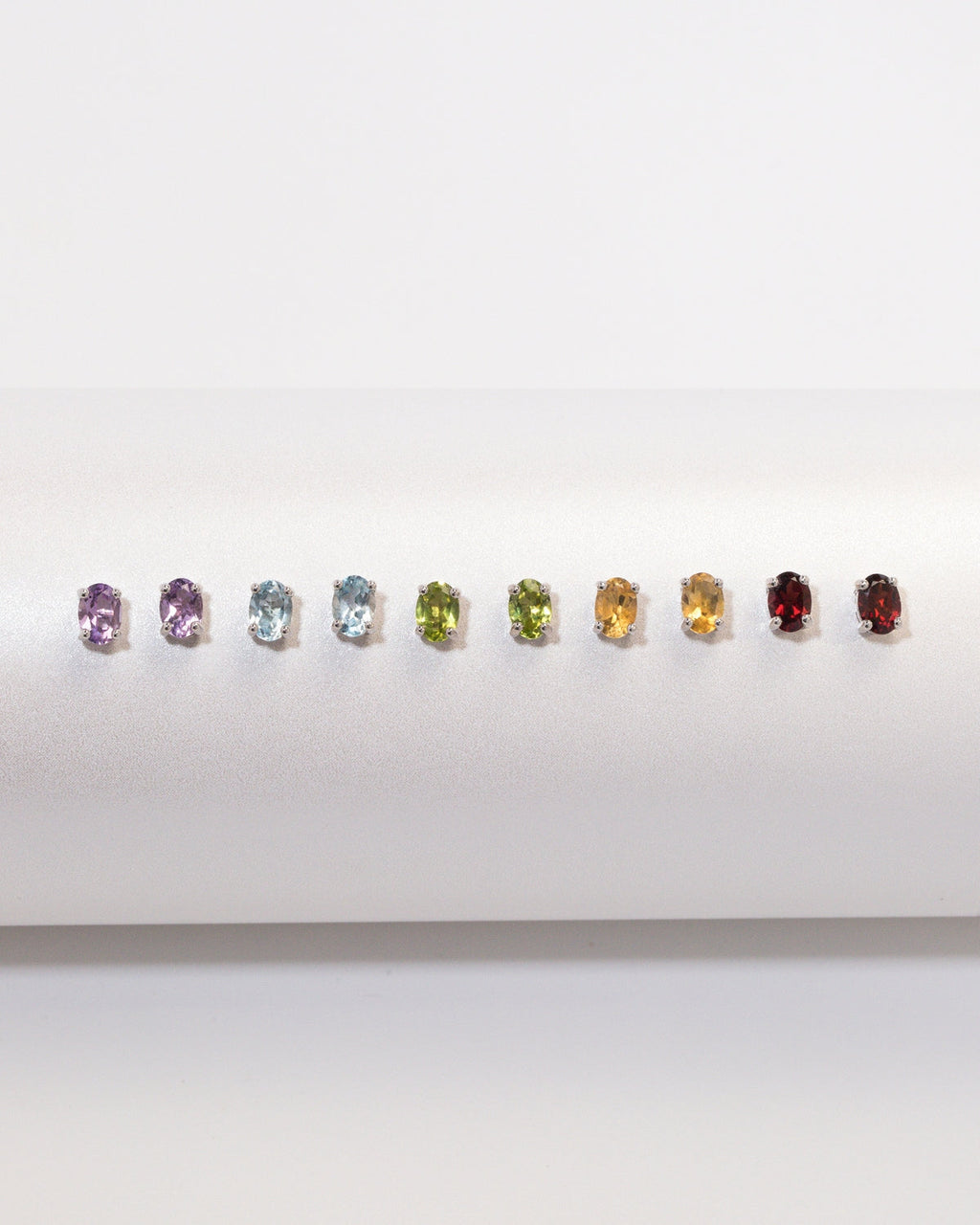 Citrine Oval Stud Earrings in Sterling Silver