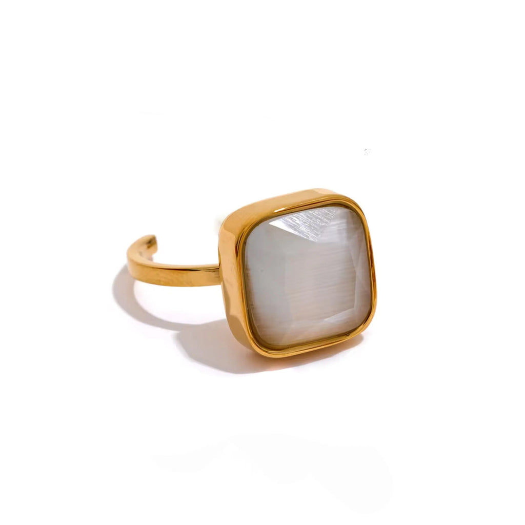 Hestia Luxe 18k Gold Plated White Ring