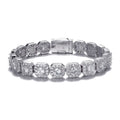 Womens 10mm Clustered Tennis Bracelet - White Gold