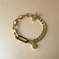 Danni Luxe 18k Gold T Bar Charm Bracelet