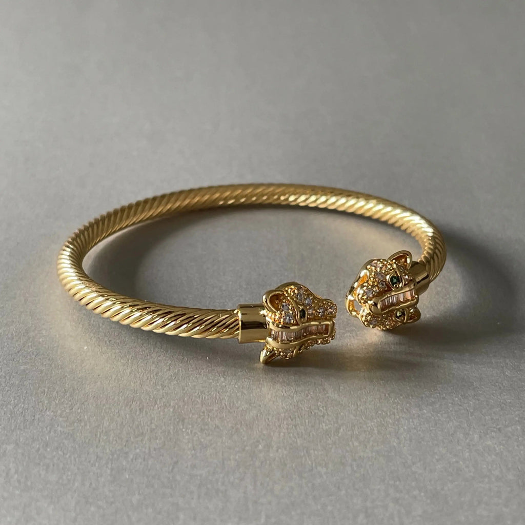 Zuri Gold Textured Panther Cuff