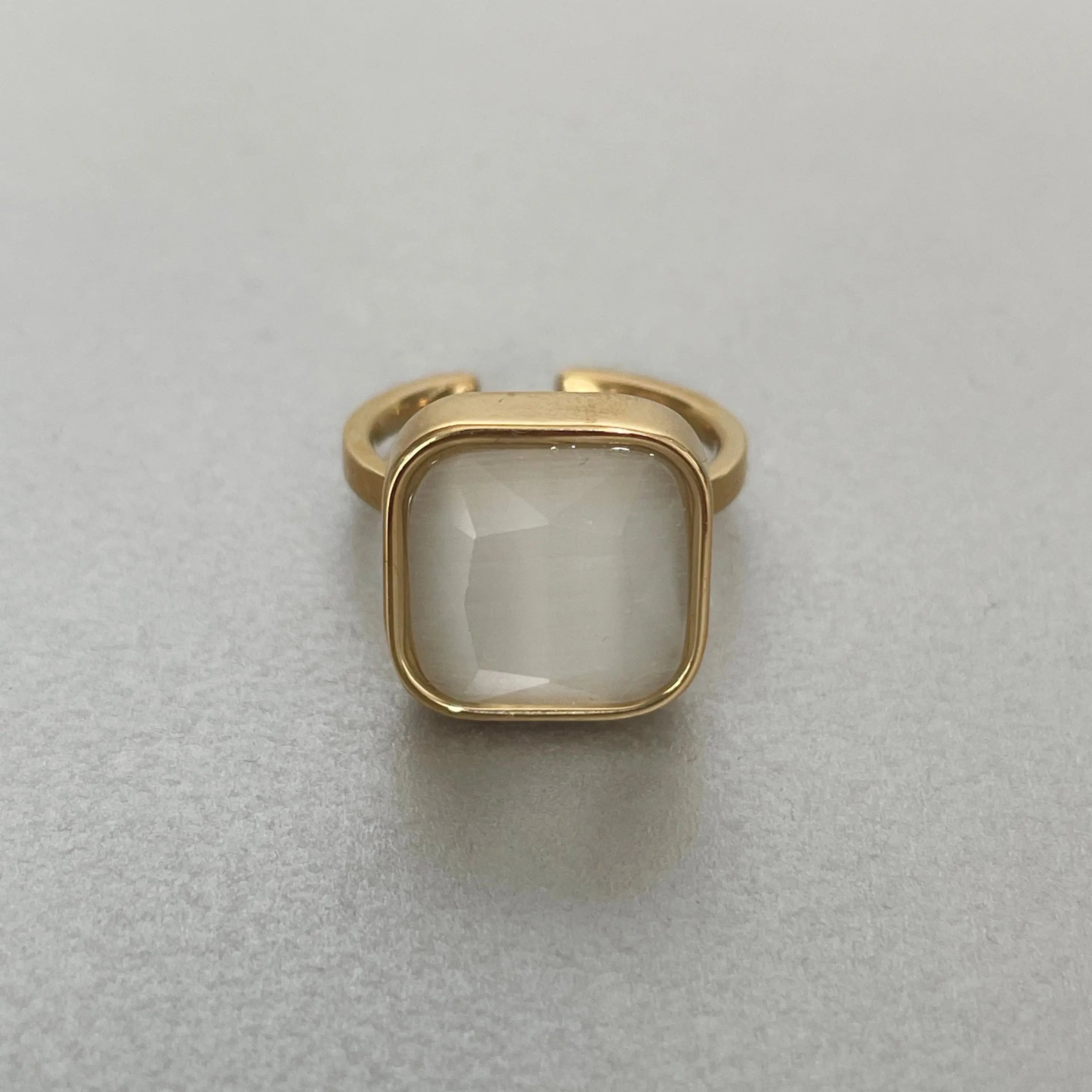 Hestia Luxe 18k Gold Plated White Ring