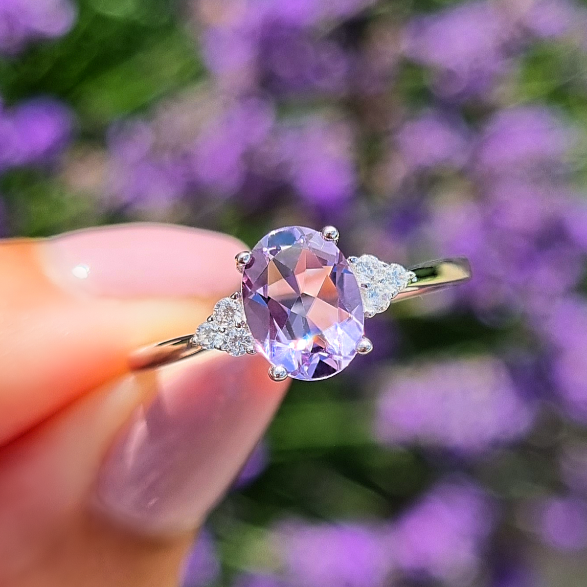 Lavender Amethyst Ring in Sterling Silver