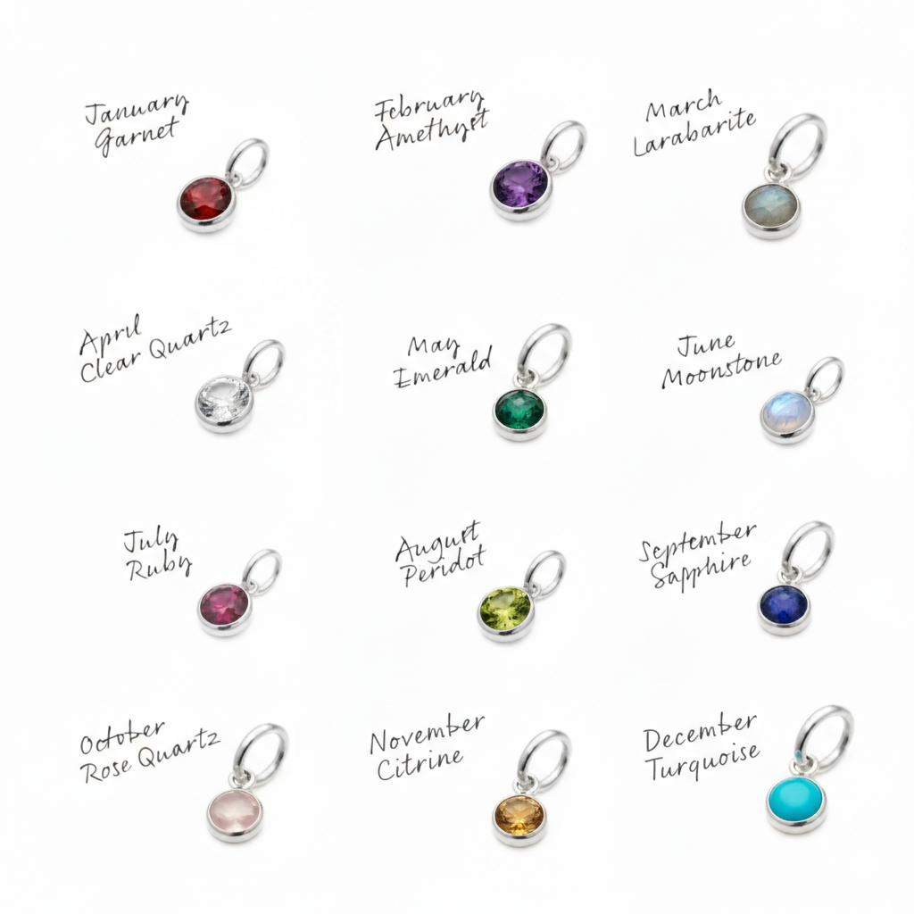 September Birthstone Jewellery Set | Pearl & Sapphire Earrings + Personalised Necklace