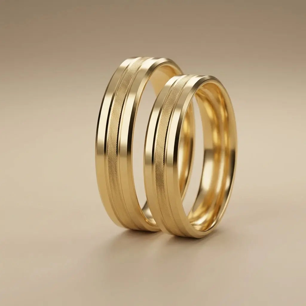 5mm Gold Wedding Band – Dual Channel – 9ct/14ct/18ct Gold