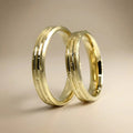 4mm Gold Wedding Band – Minimal Line Stone Detail – 9ct/14ct/18ct Gold