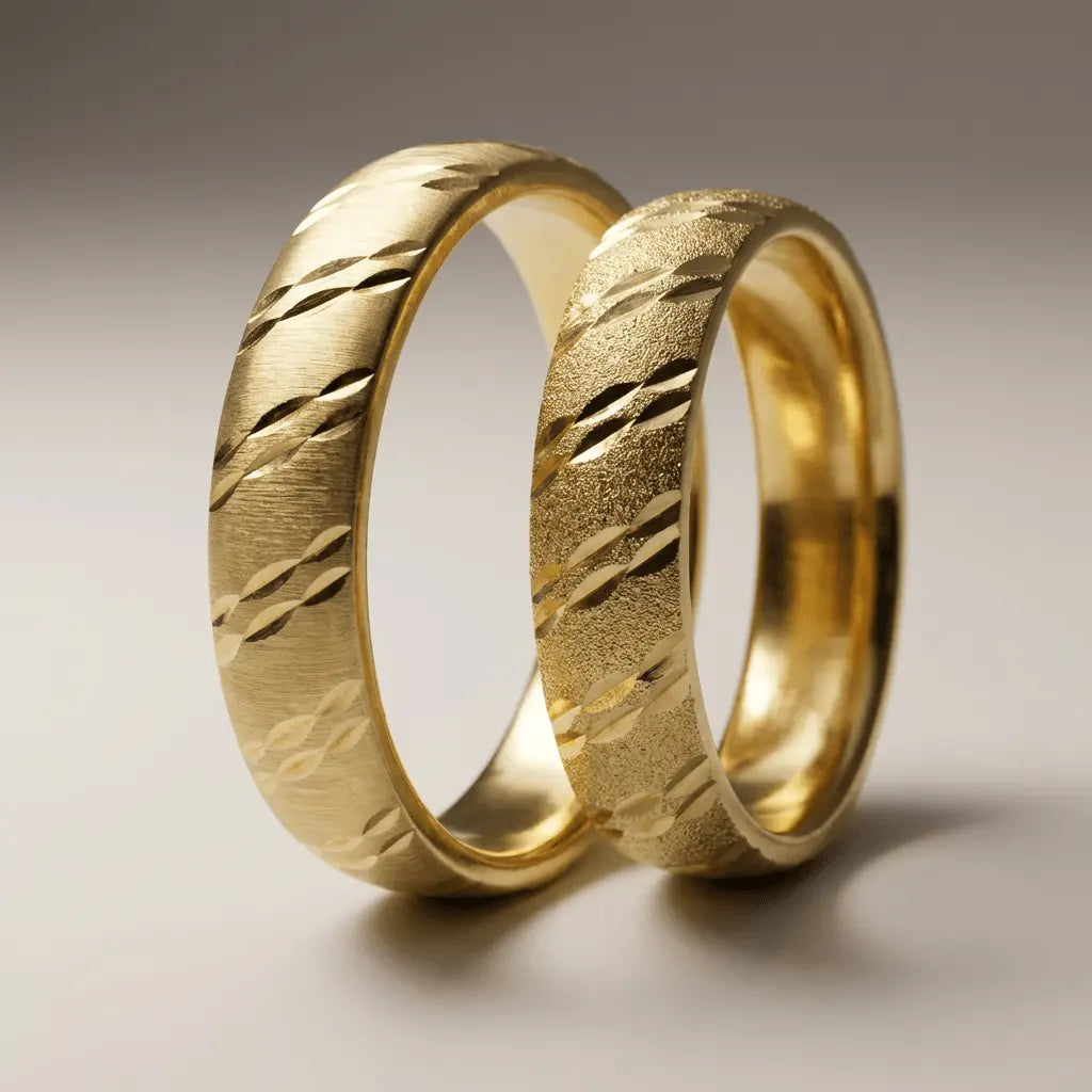 5mm Gold Wedding Band – Wave Faceted – 9ct/14ct/18ct Gold