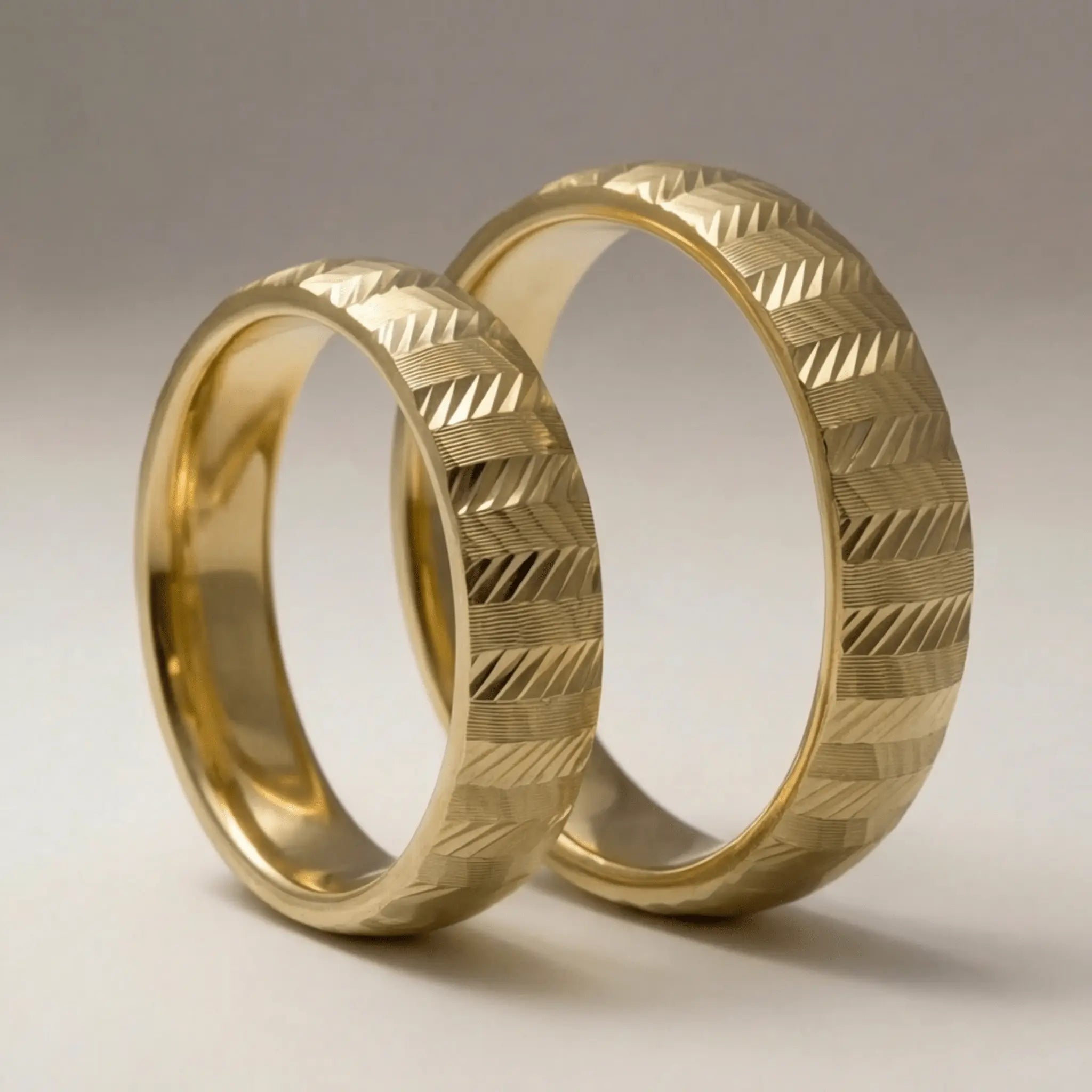 5mm Gold Wedding Band – Zigzag Faceted – 9ct/14ct/18ct Gold