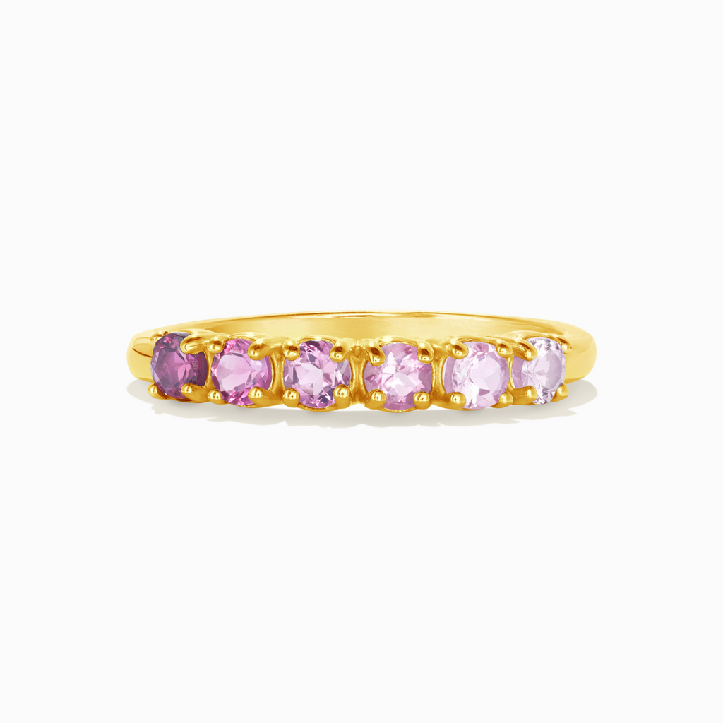 Ombre Pink Tourmaline Eternity Band in 18k Gold Vermeil