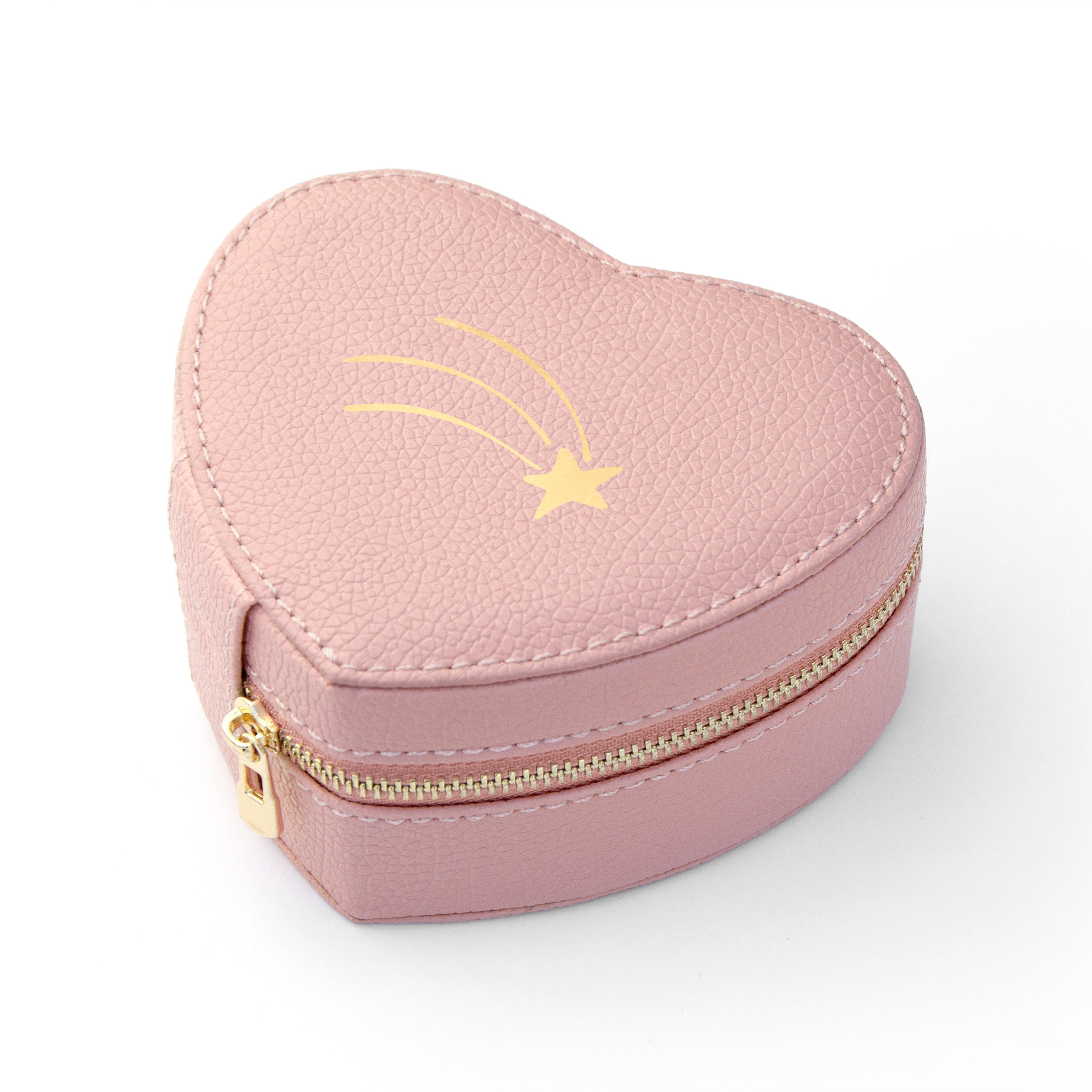 Shooting Star Pink Heart Travel Jewellery Case