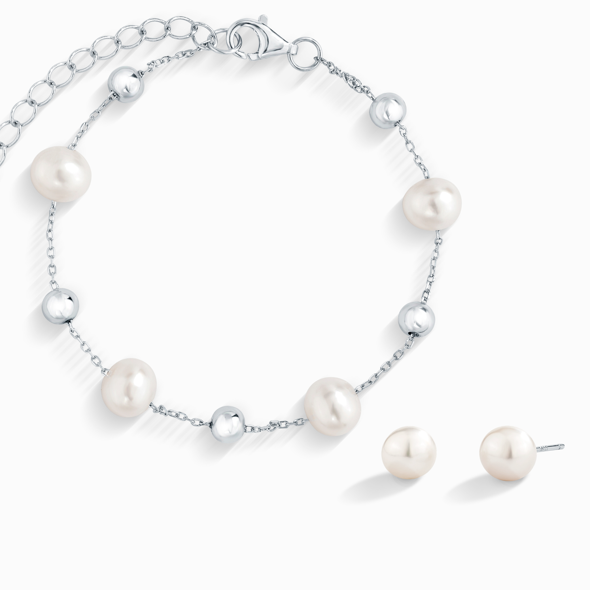 Pearl Everyday Jewellery Set in Sterling Silver