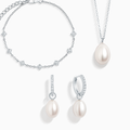 Pearl & Moissanite Bridal Jewellery Set in Sterling Silver
