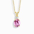 Pink Sapphire Pendant Necklace in 18k Gold Vermeil