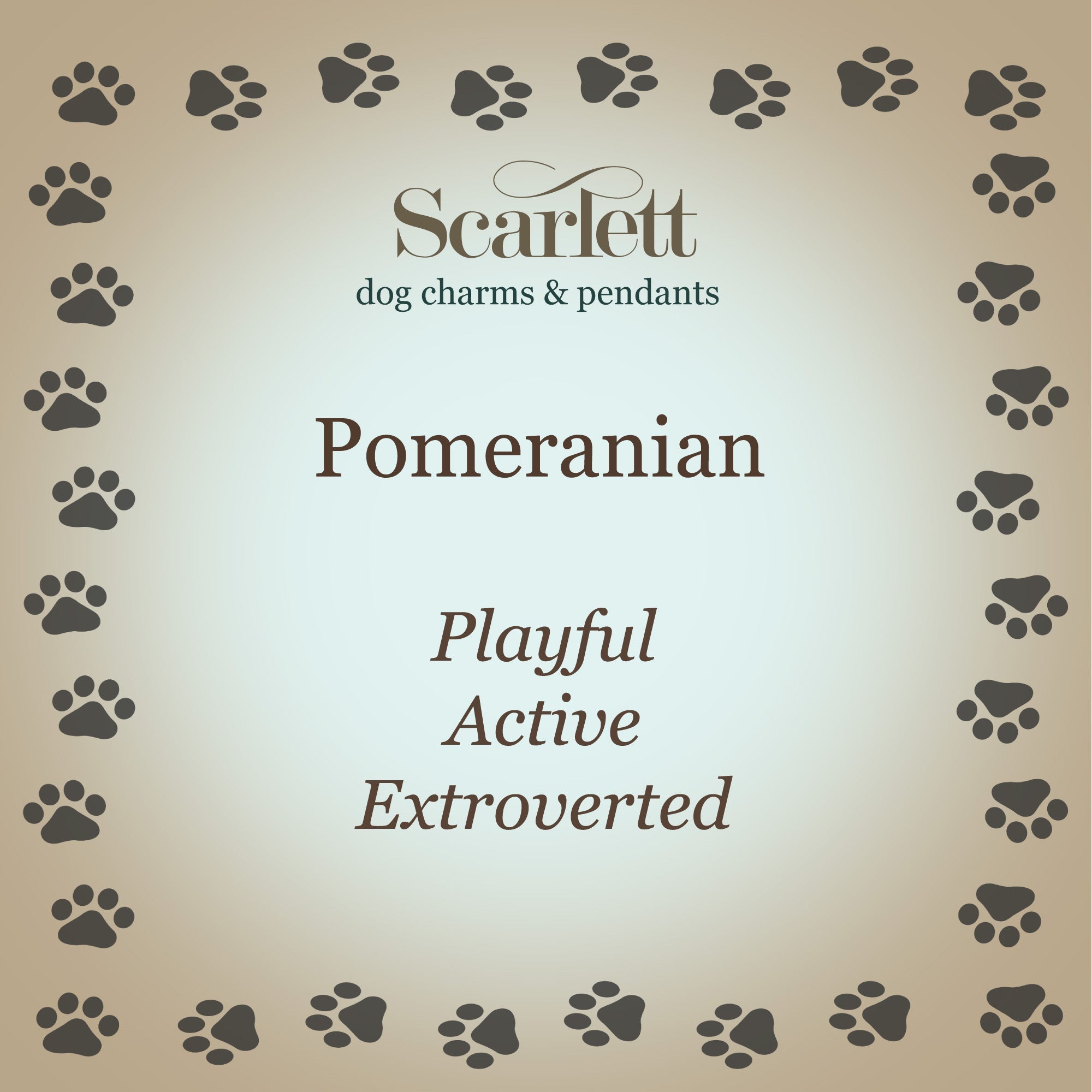 Pomeranian Silver Dog Charm