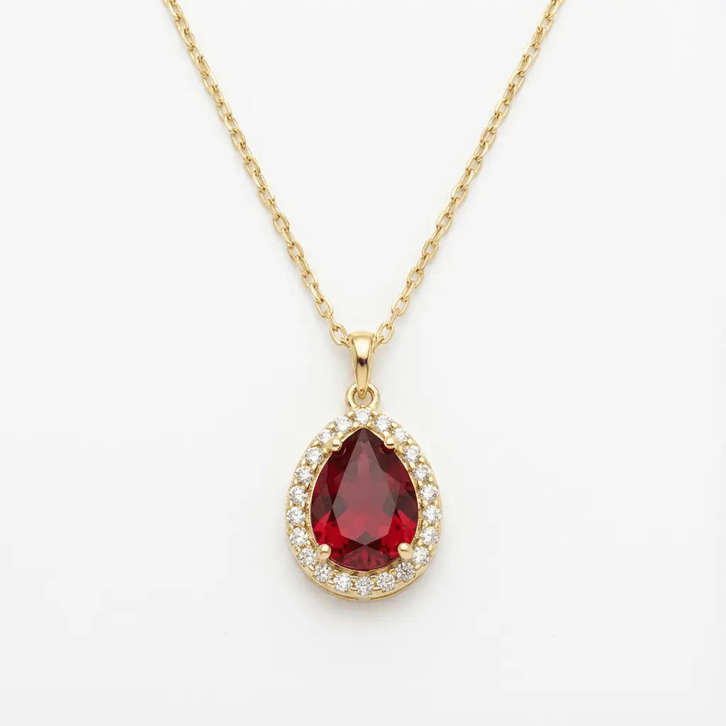14ct/14K Gold Ruby Necklace – Ruby Glow Teardrop