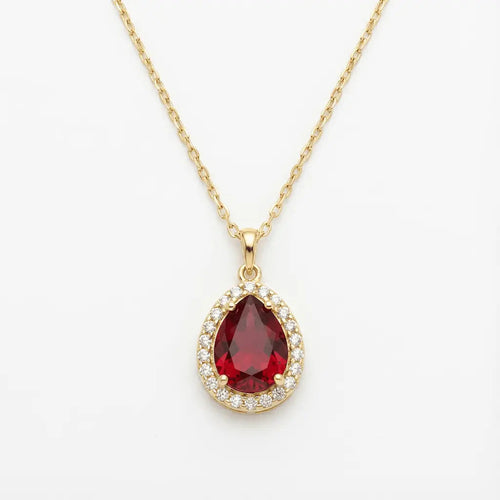 14ct/14K Gold Ruby Necklace – Ruby Glow Teardrop