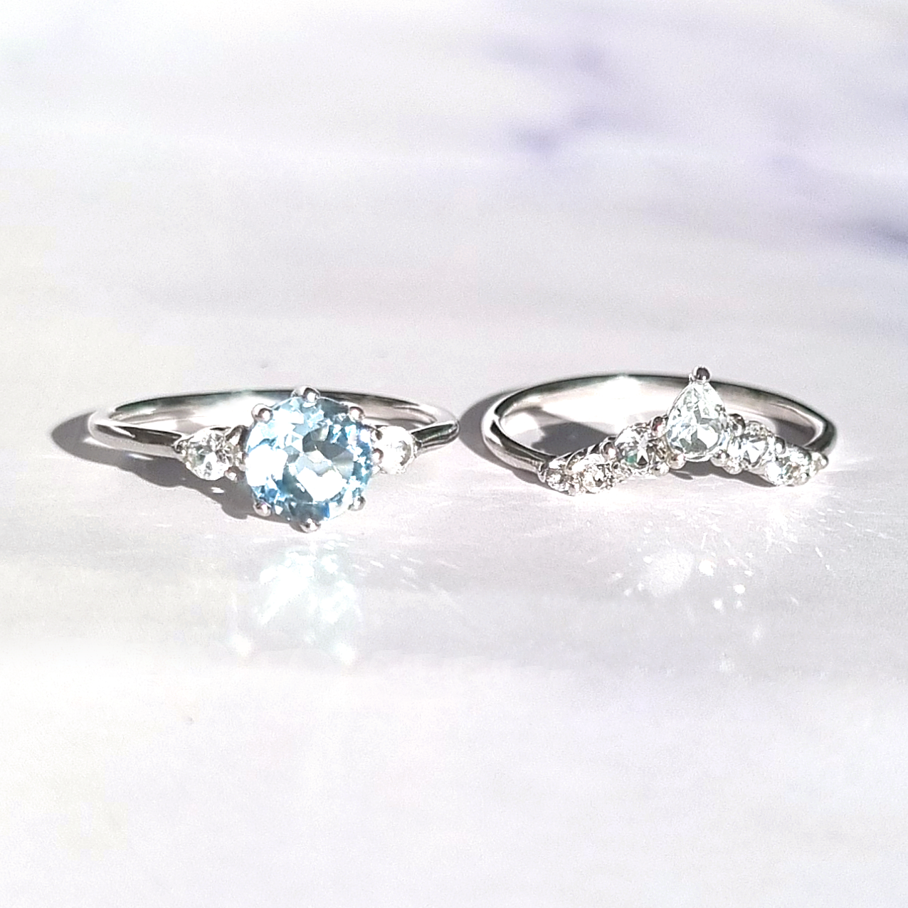 Selene Blue Topaz Ring Set in Sterling Silver
