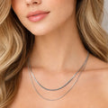 Milan Luxe Silver Plated Double Layer Chain
