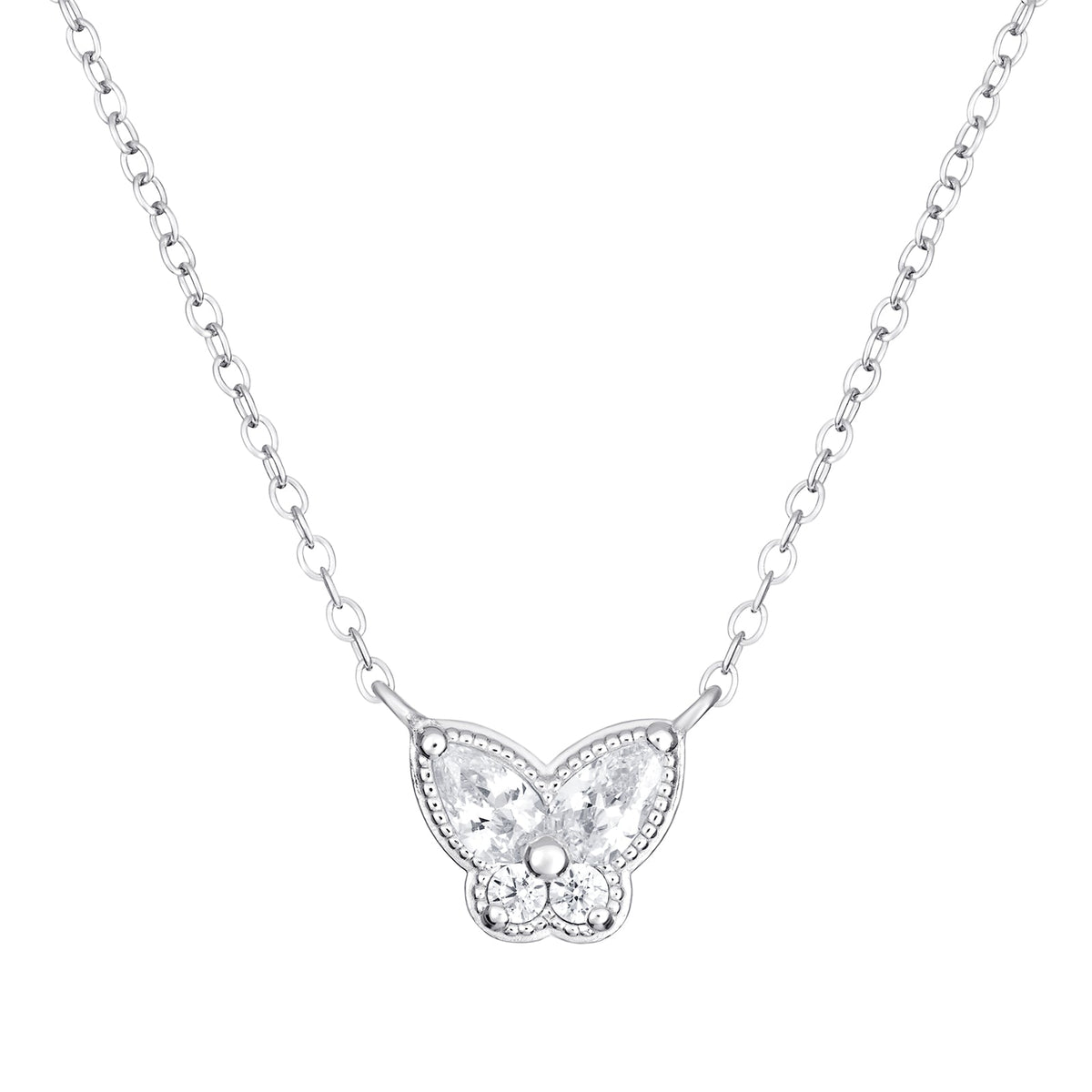 Cubic Zirconia Butterfly Necklace