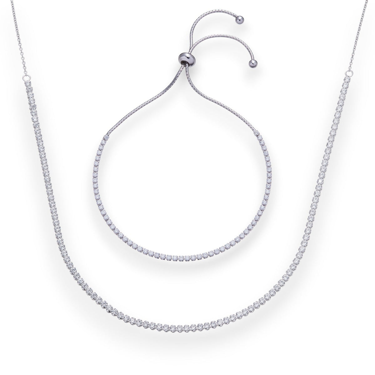 Cubic Zirconia Tennis Jewellery Set