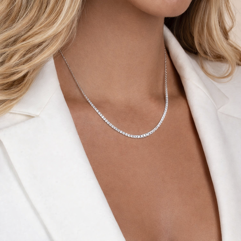 Cubic Zirconia Tennis Jewellery Set