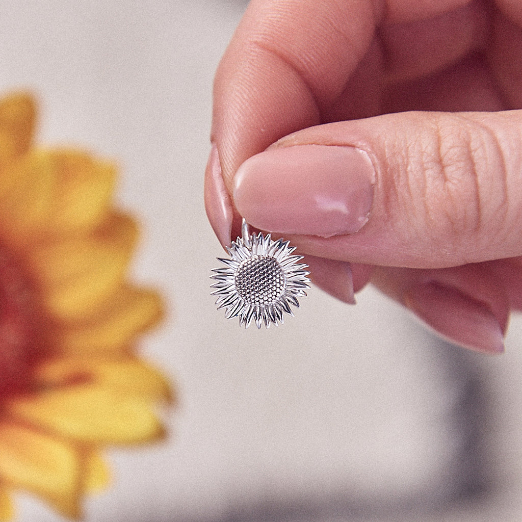 Sunflower Silver Charm