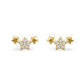 Trio of Stars Earrings in Gold