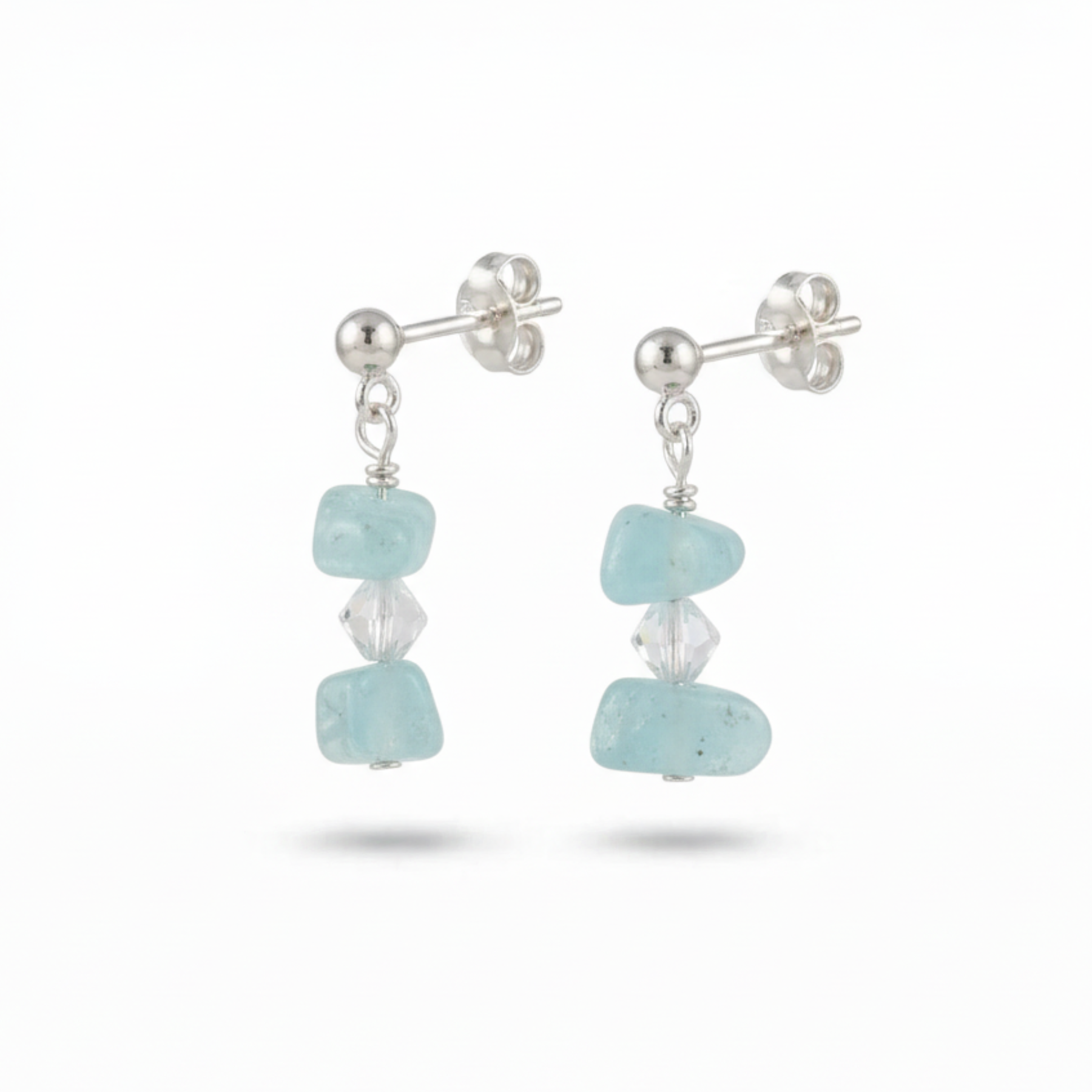 Aquamarine Gemstone Earrings | Serenity & Strength