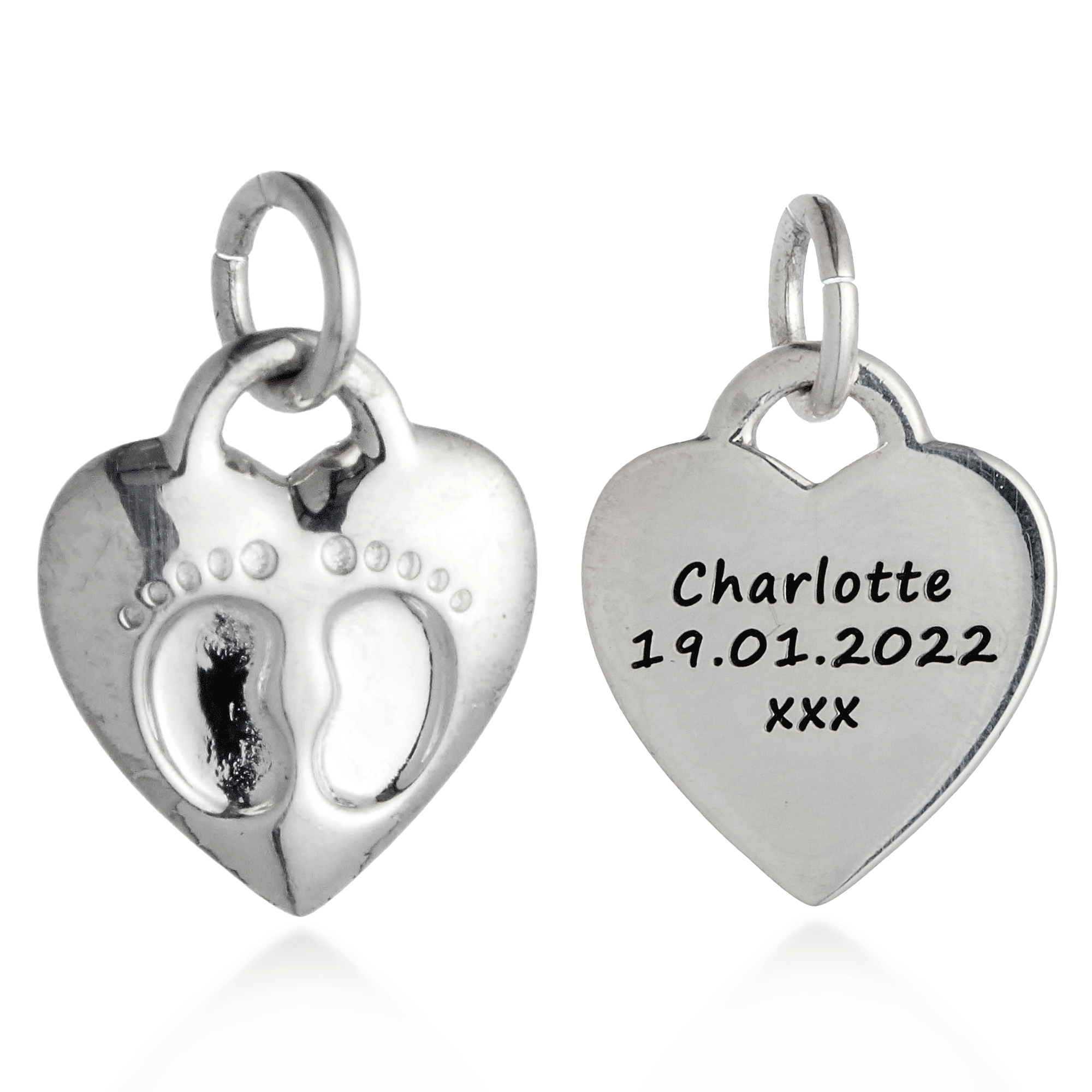 Baby Footsteps Personalised Silver Charm