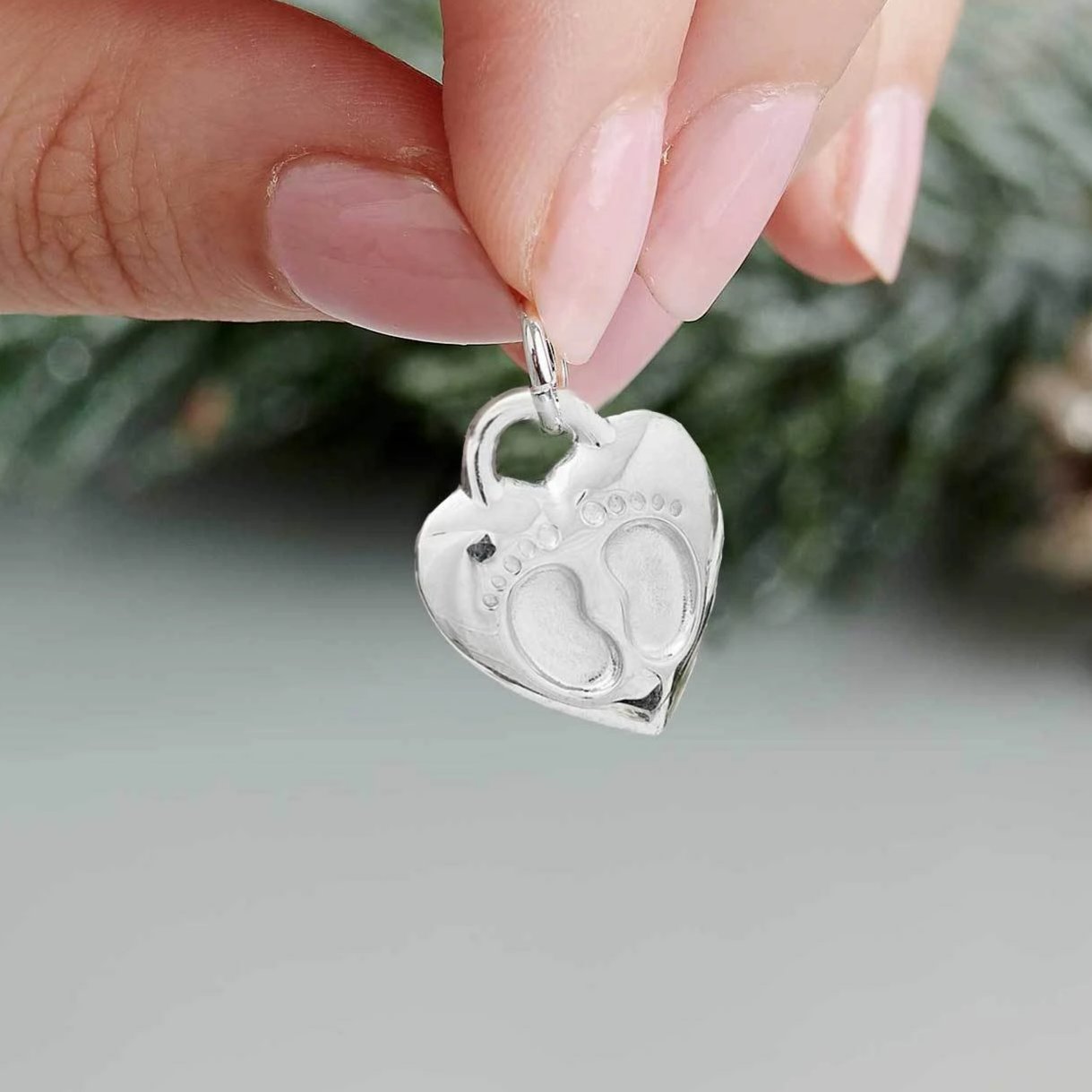 Baby Footsteps Personalised Silver Charm