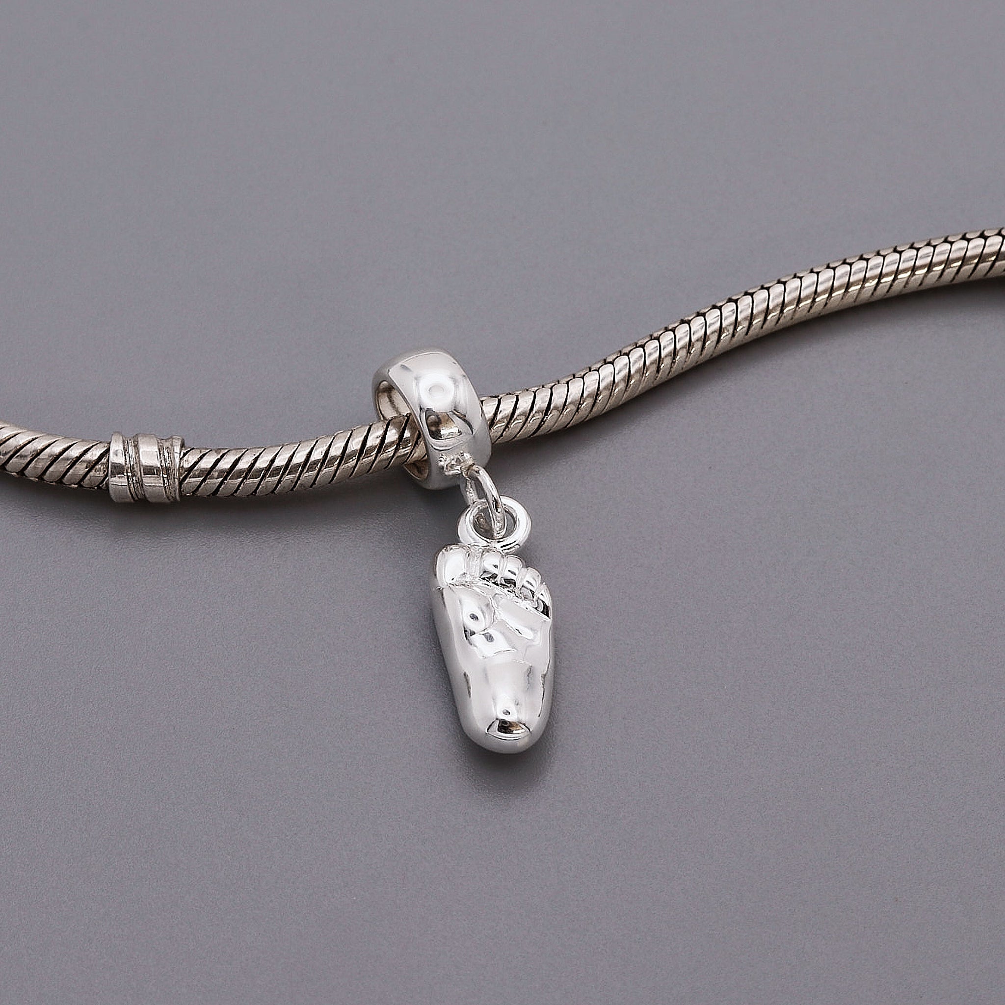New Baby Personalised Silver Charm