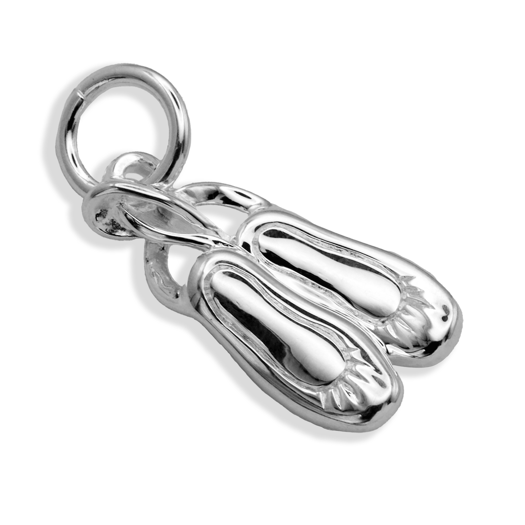 Ballet Shoe Silver Charm