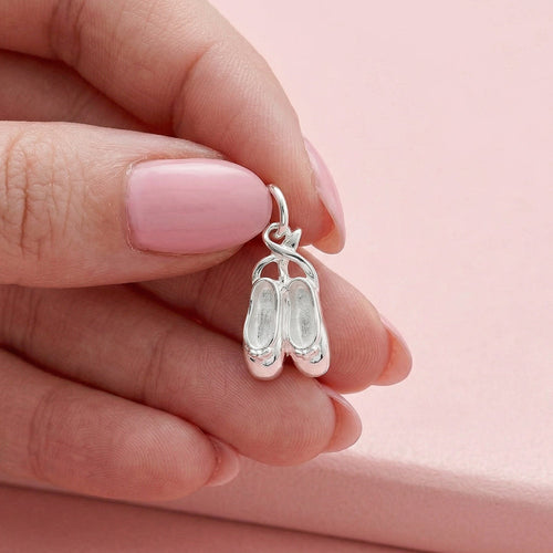 Ballet Shoe Silver Charm
