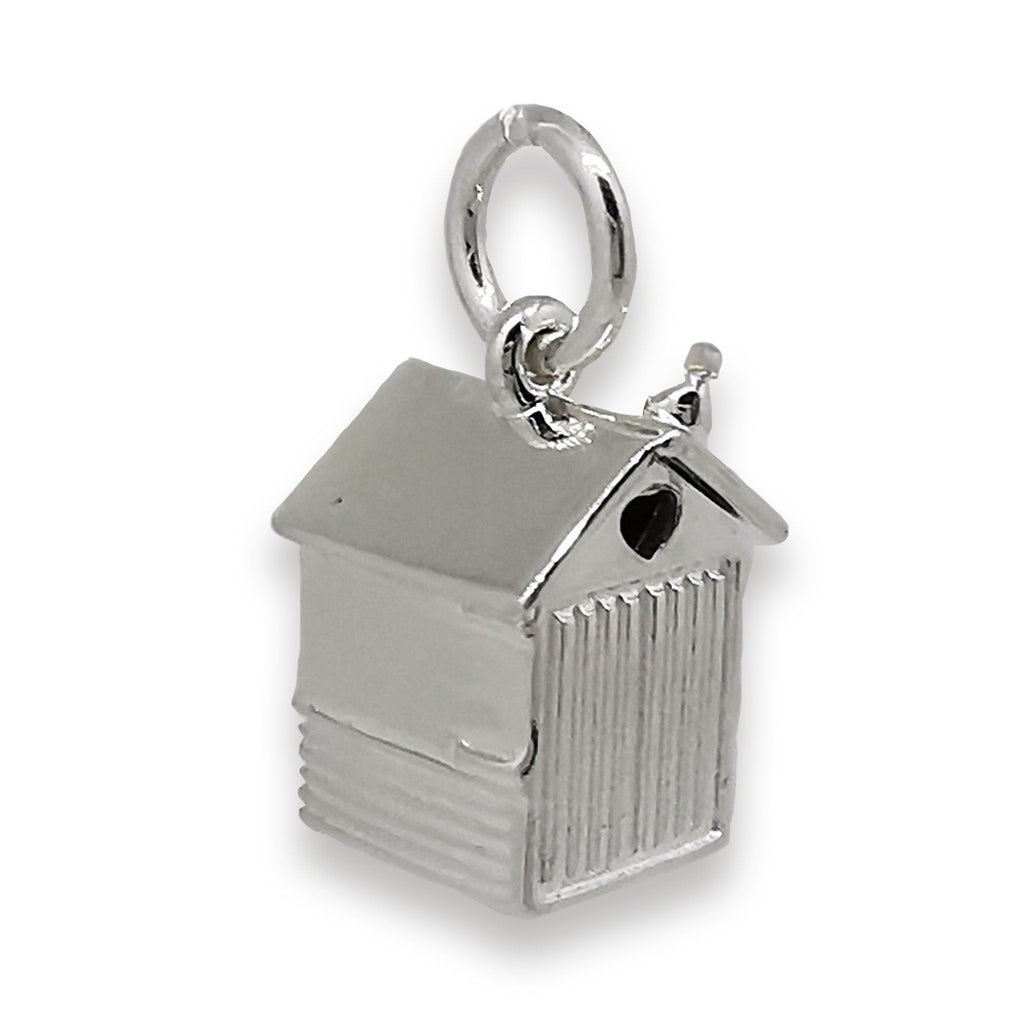 Beach Hut Personalised Silver Charm